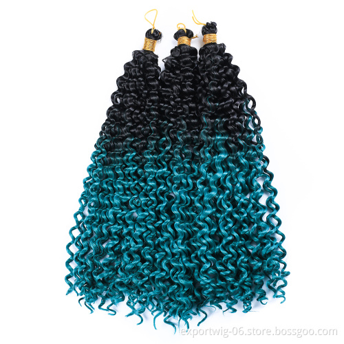 Water Wave Curly Synthetic Crochet Braiding Hair Extension Wholesale Pre Looped Hot Sell Passion Twist Hair For Afro Black Women
